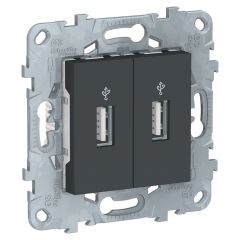  Schneider Electric UNICA NEW USB-КОННЕКТОР, 2-местный, антрацит