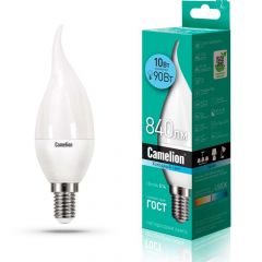 Лампа светодиодная Camelion E14 10W 4500K LED10-CW35/845/E14 14404