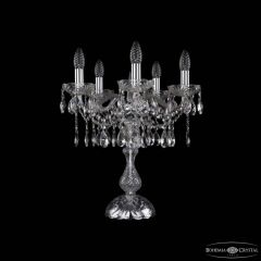 Настольная лампа декоративная Bohemia Ivele Crystal 1413 1413L/5/141-47 Ni