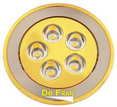 Точечный светильник De Fran !Супер Цена! FT 905 LED SNG светодиодный поворотный, с ПРА и LED сатин-никель + золото, спектр теплый белый 3100К LED 5 x 1 вт