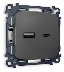 Розетка 2хUSB type A и C без рамки Ambrella Volt Quant MO911010