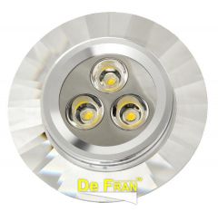 Точечный светильник De Fran FT 811 LED светодиодный с ПРА и LED хром + прозрачный LED 3 x 1 вт
