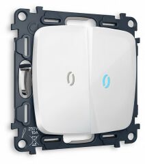 Выключатель проходной двухклавишный с подсветкой без рамки Ambrella Volt MO MO104040