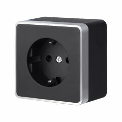  Werkel Розетка с заземлением Gallant черный с серебром W5071034 W5071034