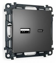 Розетка 2хUSB type A и C без рамки Ambrella Volt Quant MA661010