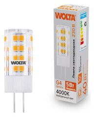 Лампа светодиодная Wolta G4 5Вт 4000K WSTD-JC-220V5W4KG4-C