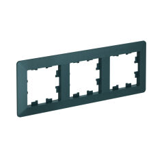  Systeme Electric ATLASDESIGN AIR 3-постовая РАМКА, ИЗУМРУД/дымчатый черный