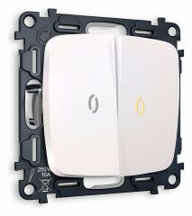 Выключатель проходной двухклавишный с подсветкой без рамки Ambrella Volt Quant MO204030