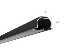  6063 Алюминиевый LED профиль LINE 4932 IN ral9005 LT70 (с экраном) — 2000мм