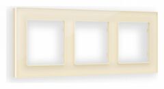 Рамка на 3 поста Ambrella Volt Platos Стекло натуральное AF380303