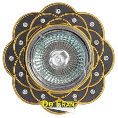 Точечный светильник De Fran FT 193 GUG "Поворотный в центре", "стразы" графит + золото MR16 1 x 50 вт