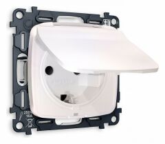 Розетка влагозащищенная с заземлением и со шторкой, без рамки с крышкой Ambrella Volt Quant MO208010