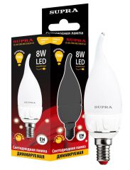 Лампа светодиодная Supra SL-LED-CNW-8W/2700/E14-D