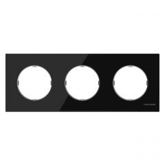 Рамка 3-постовая ABB Sky Moon стекло чёрное 2CLA867300A3101