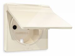 Накладка для розетки влагозащищенной с заземлением и со шторками с крышкой Ambrella Volt Quant AP3080