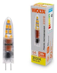 Лампа светодиодная Wolta G4 3Вт 3000K WSTD-JC-220V3W3KG4-P