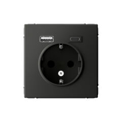  Systeme Electric ARTGALLERY РОЗЕТКА 16А с 2 USB A+C, 5В/2,4А/3,0А, 2х5В/1,5А, механизм, БАЗАЛЬТ
