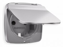 Накладка для розетки влагозащищенной с заземлением и со шторками с крышкой Ambrella Volt Quant OP5080