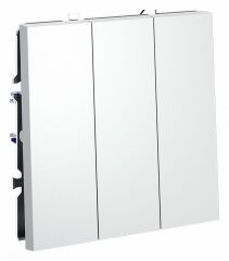 Выключатель трехклавишный без рамки Voltum S70 VLS030102