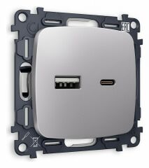 Розетка 2хUSB type A и C без рамки Ambrella Volt Quant MO511010