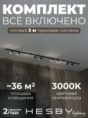Комплект трековый Hesby Lighting Skylite №3 HSBL_kompl_S003_NI3B3K