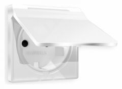 Накладка для розетки влагозащищенной с заземлением и со шторками с крышкой Ambrella Volt Quant AP1080