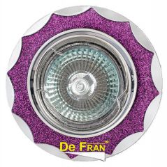 Точечный светильник De Fran FT 837AK chp "Поворотный в центре" хром + фиолетовый MR16 1 x 50 вт