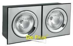 Светильник De Fran DAR MQ203A1-L2 карданный, два модуля, с трансформаторами и лампами сатин-никель G5,3/G6,35 1 x 50 вт