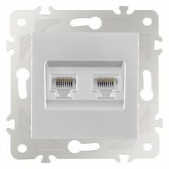 Розетка Ethernet RJ-45 без рамки Arte Milano am-203 203.45-2.silver