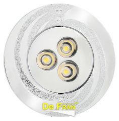 Точечный светильник De Fran FT 921 LED светодиодный поворотный, с ПРА и LED хром, спектр теплый белый 3100К LED 3 x 1 вт