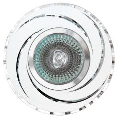Точечный светильник De Fran FT 9956 SLWH "Круг с алмазной нарезкой" серебро + белый MR16 1 x 50 вт