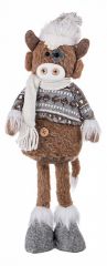  Lefard Мягкая игрушка (12х6х39 см) Теленок Вилли в вязаном свитере 476-139