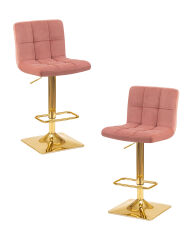 Набор 2 шт Стул барный Dobrin GOLDIE, пудрово-розовый велюр (MJ9-32)