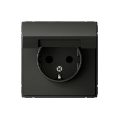  Systeme Electric ARTGALLERY РОЗЕТКА с заземл. со шторк. с крышкой, 16А, IP20, механизм, БАЗАЛЬТ