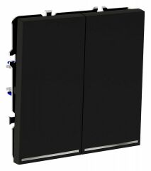 Выключатель проходной двухклавишный с подсветкой без рамки Voltum S70 VLS020408