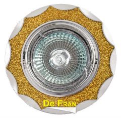 Точечный светильник De Fran FT 837AK chg "Поворотный в центре" хром + желтый MR16 1 x 50 вт
