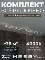 Комплект трековый Hesby Lighting Skylite №3 HSBL_kompl_S003_NI3W4K
