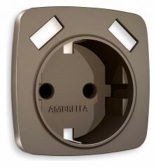 Накладка для розетки с заземлением и со шторками и 2хUSB type A Ambrella Volt Quant OP6390