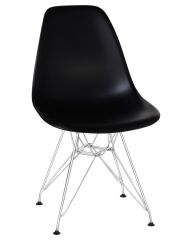 Стул обеденный Dobrin LMZL-PP638A DSR, ножки хром, цвет чёрный (B-03)
