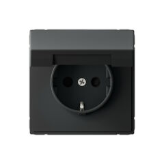  Systeme Electric ARTGALLERY РОЗЕТКА с заземл. со шторк. с крышк., 16А, IP20, механизм, быстрозажим. клем., КАРБОН