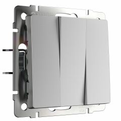  Werkel Выключатель трехклавишный (серебряный матовый) W1130065