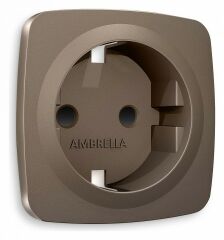 Накладка для розетки с заземлением и со шторками Ambrella Volt Quant OP6370