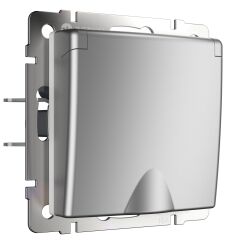  Werkel W1171206/ Розетка влагозащ. с зазем. с защит. крышкой и шторками (серебряный) W1171206