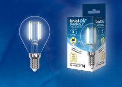 Лампа светодиодная Uniel LED-G45-5W/NW/E14/CL/DIM GLA01TR картон