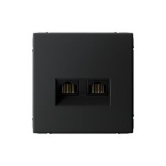  Systeme Electric ARTGALLERY РОЗЕТКА двойная компьютерная RJ45+RJ45, кат. 5е, механизм, КАРБОН