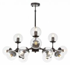 Люстра на штанге Lumina Deco Zodiak LDP 160-12 BK+PR