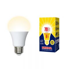 Лампа светодиодная (UL-00005622) Volpe E27 9W 3000K матовая LED-A60-9W/3000K/E27/FR/NR