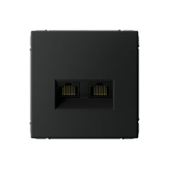  Systeme Electric ARTGALLERY РОЗЕТКА двойная компьютерная RJ45+RJ45, кат.6А, механизм, КАРБОН