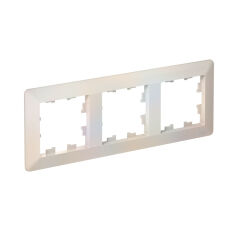  Systeme Electric ATLASDESIGN AIR 3-постовая РАМКА, ЖЕМЧУГ/дымчатый белый