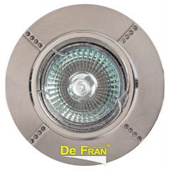 Точечный светильник De Fran FT 191 SNN "Поворотный в центре", "стразы" сатин-никель + никель MR16 1 x 50 вт